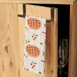 Gezellige herfst taart en jam patroon theedoek