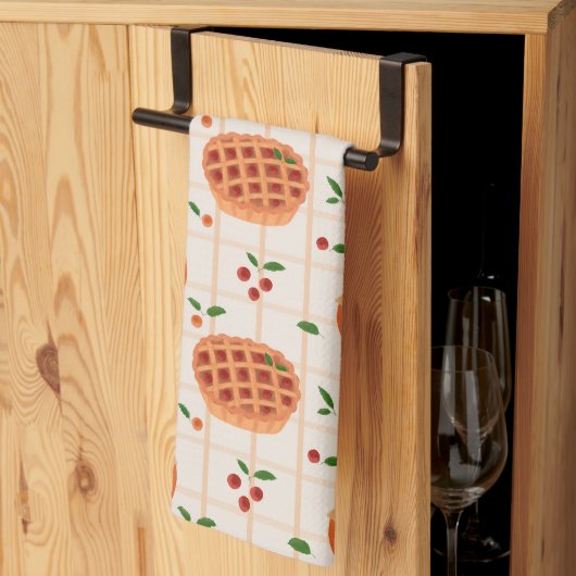 Gezellige herfst taart en jam patroon theedoek (Derde Gevouwen)