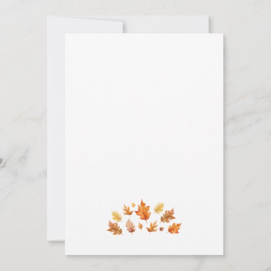 Gezellige Herfst Teddy Bear Baby shower Uitnodigin Kaart (Achterkant)