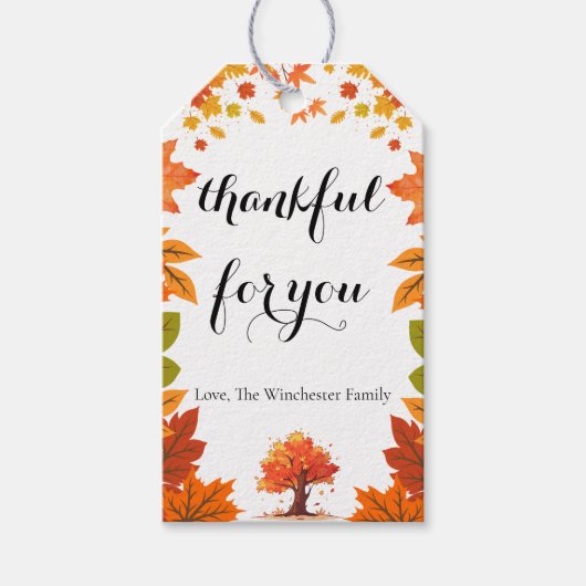 Gezellige herfst thanksgiving dinerfeest cadeaulabel (Voorkant)