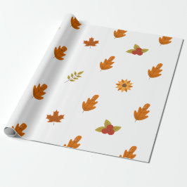 Gezellige herfst thanksgiving dinerfeest cadeaupapier