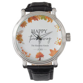 Gezellige herfst thanksgiving dinerfeest horloge
