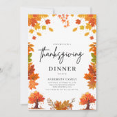 Gezellige herfst thanksgiving dinerfeest kaart (Voorkant)