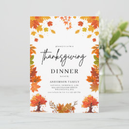 Gezellige herfst thanksgiving dinerfeest kaart
