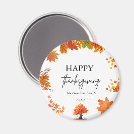 Gezellige herfst thanksgiving dinerfeest magneet