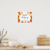 Gezellige herfst thanksgiving dinerfeest poster (Keuken)