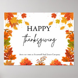 Gezellige herfst thanksgiving dinerfeest poster