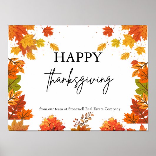 Gezellige herfst thanksgiving dinerfeest poster (Voorkant)