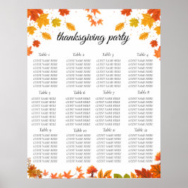 Gezellige herfst thanksgiving dinerfeest poster