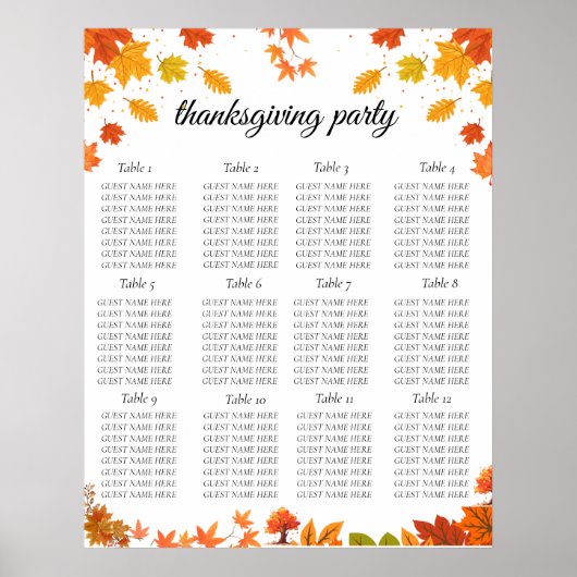 Gezellige herfst thanksgiving dinerfeest poster (Voorkant)