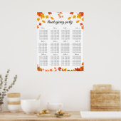 Gezellige herfst thanksgiving dinerfeest poster (Keuken)