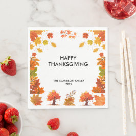 Gezellige herfst thanksgiving dinerfeest servet