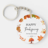 Gezellige herfst thanksgiving dinerfeest sleutelhanger (Voorkant)