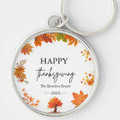 Gezellige herfst thanksgiving dinerfeest sleutelhanger (Voorkant)