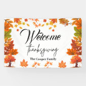 Gezellige herfst thanksgiving dinerfeest spandoek (Horizontaal)
