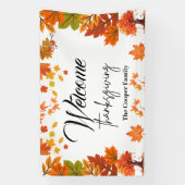 Gezellige herfst thanksgiving dinerfeest spandoek (Verticaal)