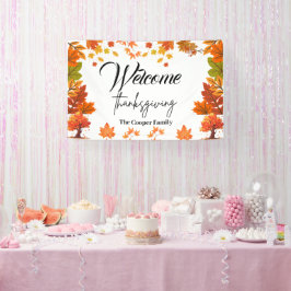 Gezellige herfst thanksgiving dinerfeest spandoek