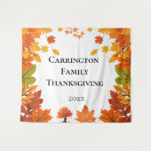 Gezellige herfst thanksgiving dinerfeest wandkleed (Voorkant (horizontaal))