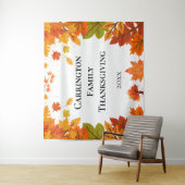Gezellige herfst thanksgiving dinerfeest wandkleed (In situ)