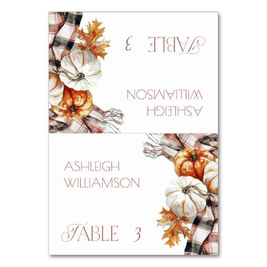 Gezellige Herfst Thanksgiving Plaats Kaarten met P (Voorkant)