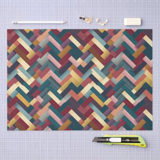 Gezellige herfst tonen weven patroon tissuepapier (Craft)