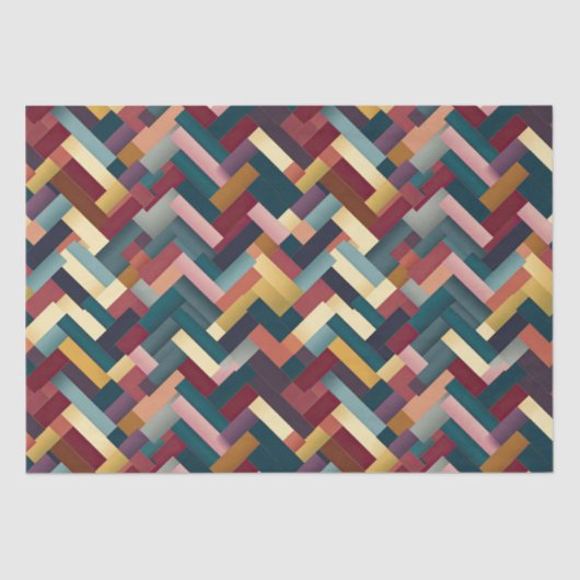 Gezellige herfst tonen weven patroon tissuepapier (Voorkant)