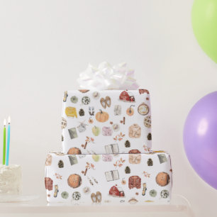 Gezellige Herfst truien schuur pompoen herfst Cadeaupapier