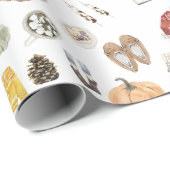 Gezellige Herfst truien schuur pompoen herfst Cadeaupapier (Rol Hoek)