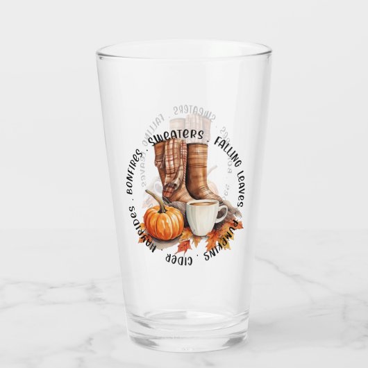 Gezellige Herfst Vibes - Laarzen, pompoenkruid, vr Glas (Achterkant)