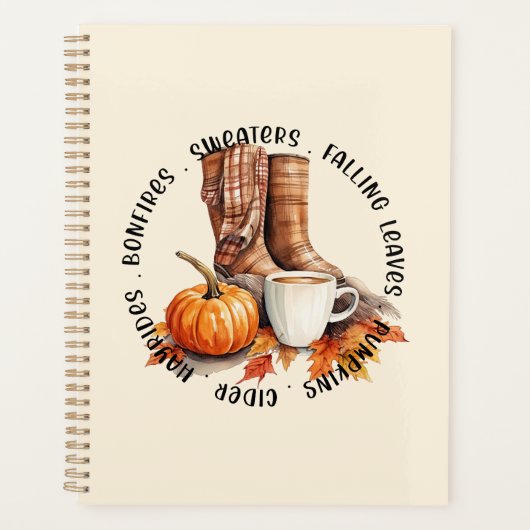 Gezellige Herfst Vibes - Laarzen, pompoenkruid, vr Planner (Voorkant)