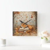 Gezellige Herfst Vos Wandklok (Huis)