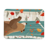 Gezellige Herfst Woodland Beer Magneet (Horizontaal)