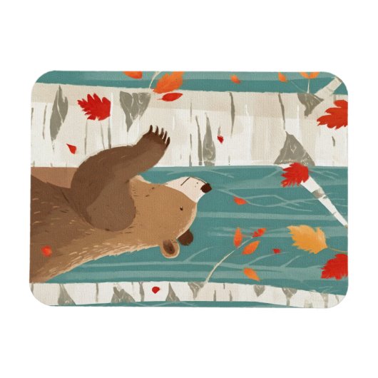 Gezellige Herfst Woodland Beer Magneet (Horizontaal)