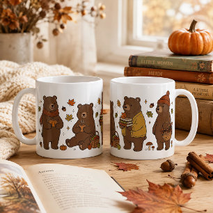 Gezellige herfstberen Boekachtige bos herfst esthe Koffiemok