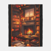 Gezellige herfstbibliotheek fleece deken (Voorkant)
