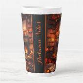 Gezellige herfstbibliotheek latte mok (Voorkant)