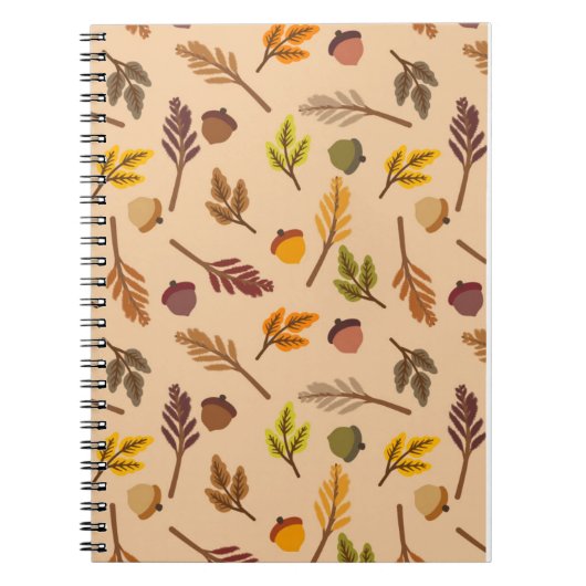 Gezellige herfstbladeren & eikels notitieboek (Voorkant)