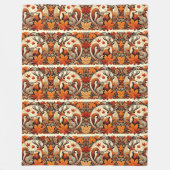 Gezellige herfstbladeren en herten fleece deken (Voorkant)