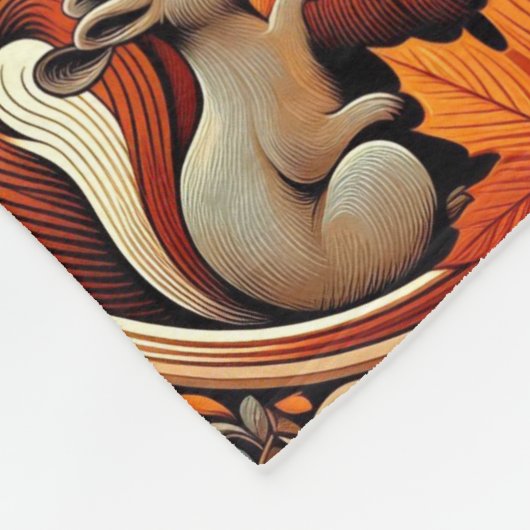 Gezellige herfstbladeren en herten fleece deken (Hoek)