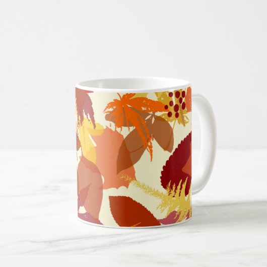 Gezellige herfstbladeren Patroon Mok (Voorkant rechts)