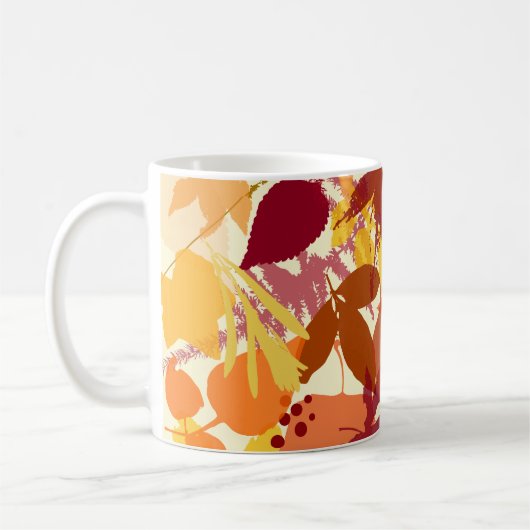 Gezellige herfstbladeren Patroon Mok (Links)