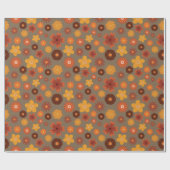 Gezellige herfstbloei Naadloze Thanksgiving gesche Cadeaupapier (Vlak)