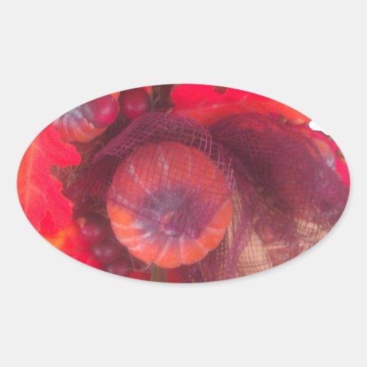 Gezellige herfstcharme - Herfst Decor & Gifts Ovale Sticker (Voorkant)