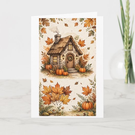 Gezellige herfstcottage kaart (Voorkant)