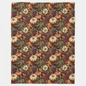 Gezellige herfstdeken met pompoenen Floral Eleganc Fleece Deken (Voorkant)