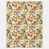 Gezellige herfstdeken met vogels en bloemencharme fleece deken (Voorkant)