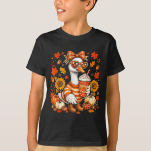 Gezellige herfstgans ontwerp grappige herfst dier t-shirt