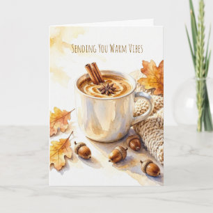 Gezellige herfstgroeten Latte Water Vouwkaart Kaart