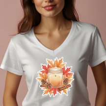 Gezellige herfstkaars met esdorenbladeren | Herfst