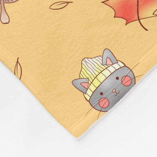 Gezellige herfstkatten fleece deken (Hoek)